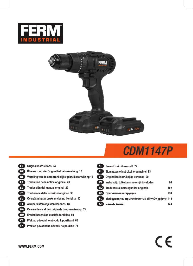 Page 1 de la notice Manuel utilisateur Ferm CDM1147P