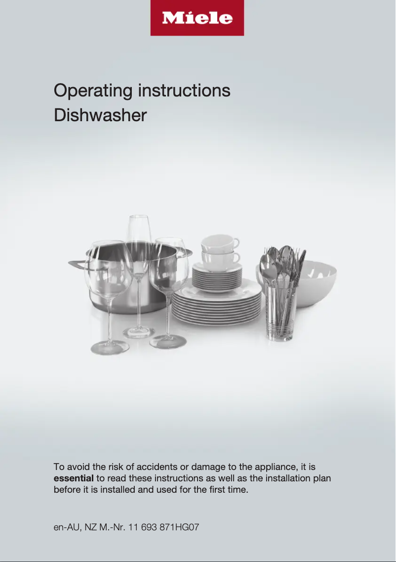 Page n°1 - Manuel utilisateur Miele G 5210 SCU Active Plus