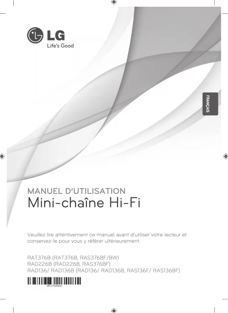 Page 1 de la notice Manuel utilisateur LG RAT376B