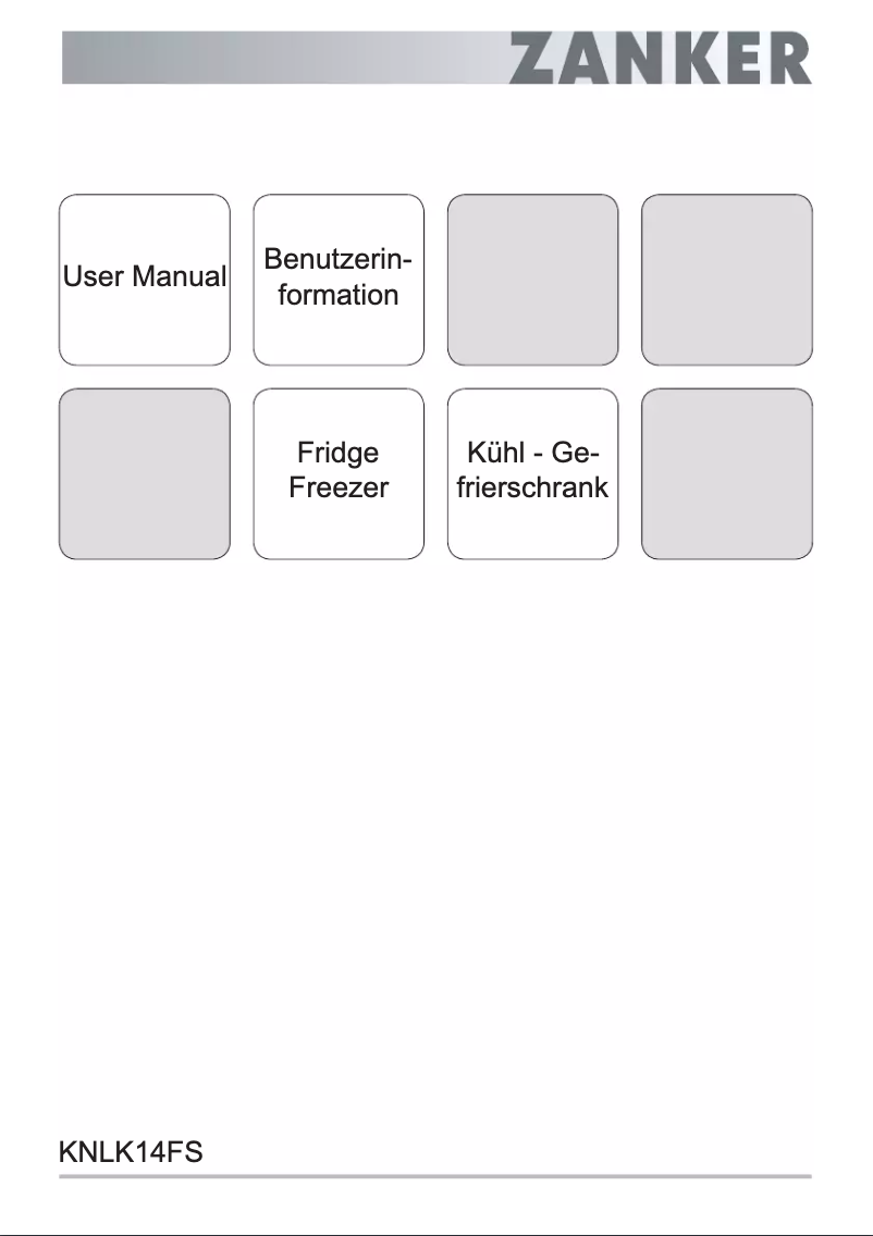 Page 1 de la notice Manuel utilisateur Zanker KNLK14FS