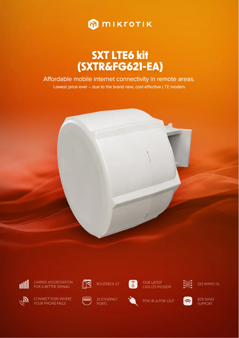 Page 1 de la notice Brochure Mikrotik SXT LTE6 kit
