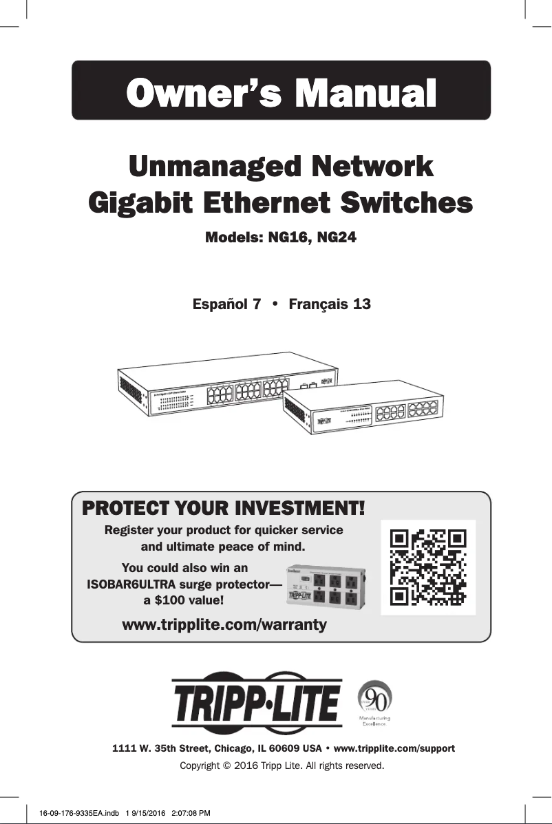 Image de la première page du manuel de l'appareil NG16