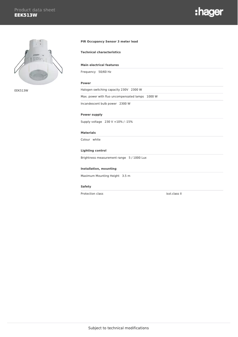 Image de la première page du manuel de l'appareil EEK513W