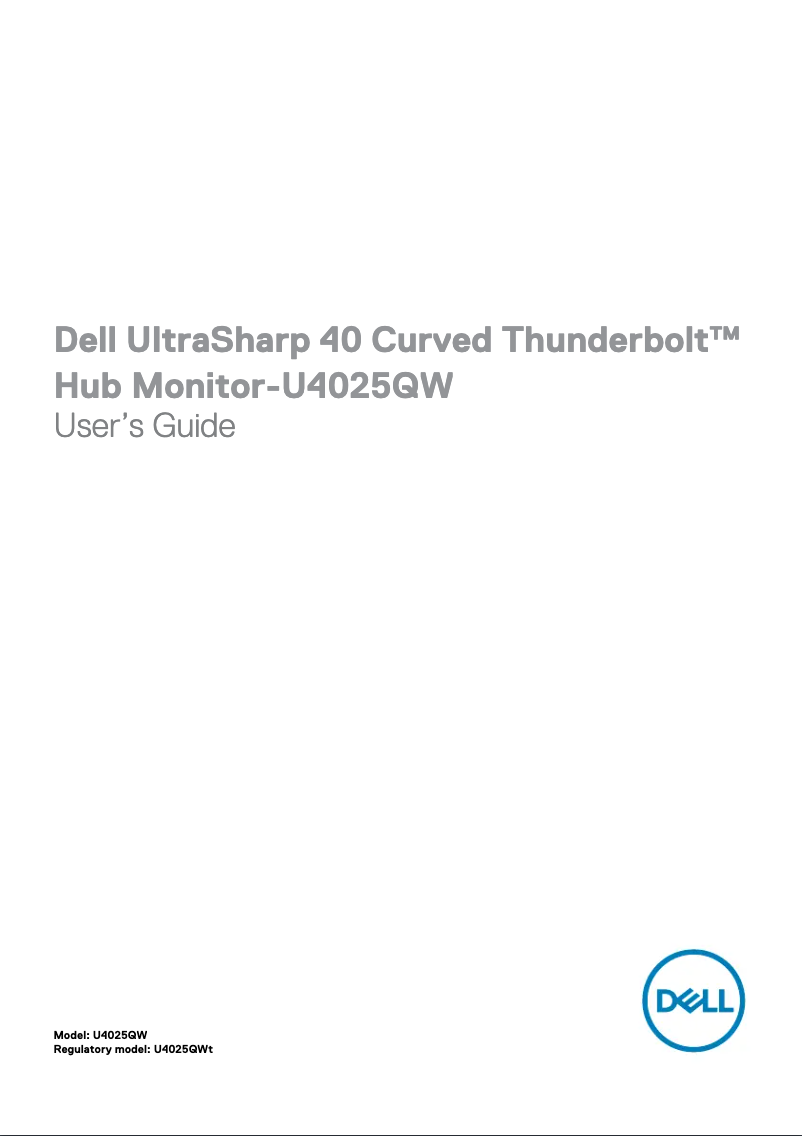 Image de la première page du manuel de l'appareil UltraSharp U4025QW