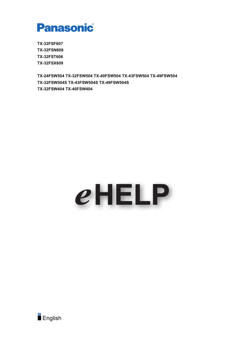 Page 1 de la notice Manuel utilisateur Panasonic TX-43FSW504S