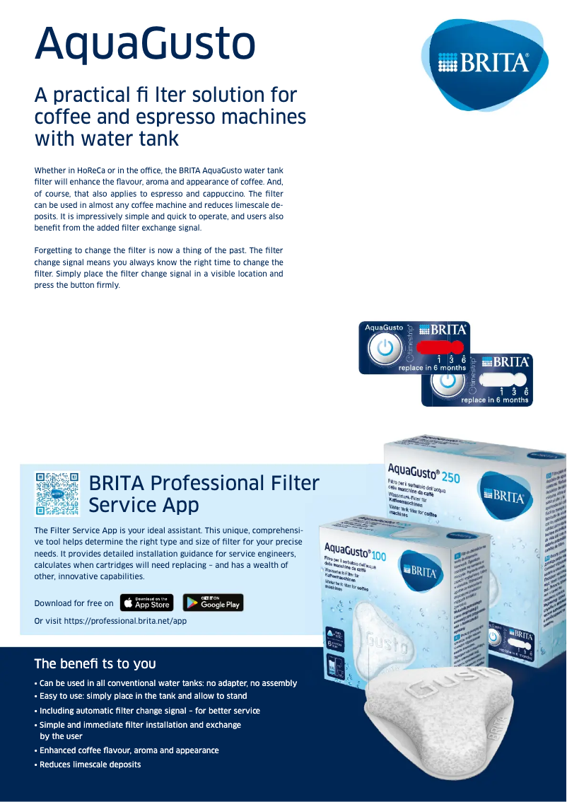 Page n°1 - Fiche technique BRITA AquaGusto