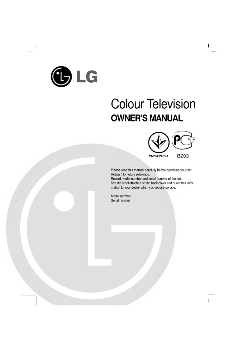 Page n°1 - Manuel utilisateur LG RT-21FA35RX