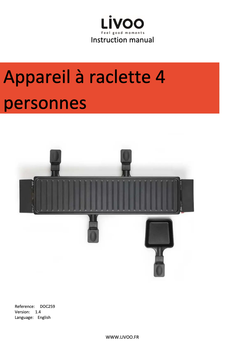 Image de la première page du manuel de l'appareil DOC259