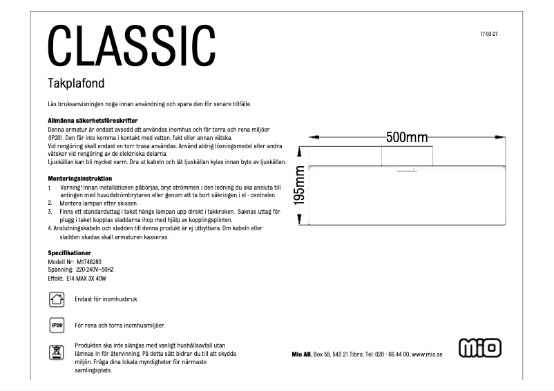 Page n°1 - Manuel utilisateur Mio Classic