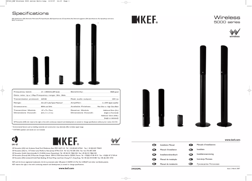 Page n°1 - Manuel utilisateur KEF KHT5005.2