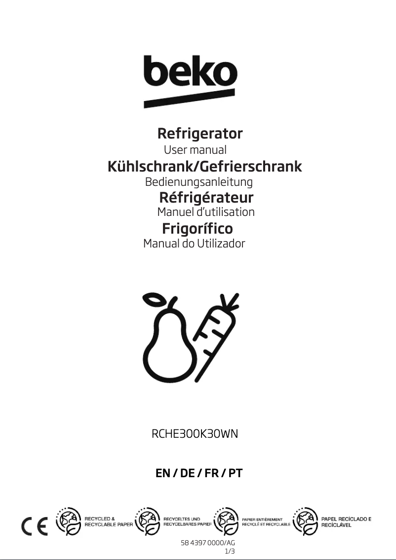 Image de la première page du manuel de l'appareil RCHE300K40WN