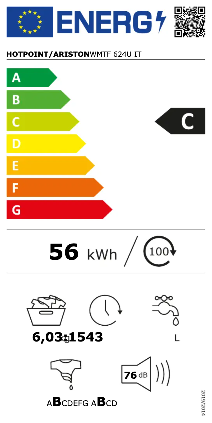 Page 1 de la notice Manuel utilisateur Hotpoint WMTF 624U IT