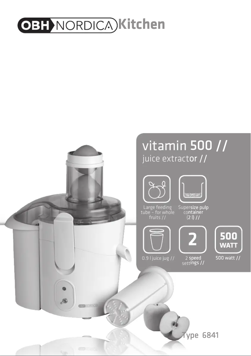 Imagen de la primera página del manual del dispositivo Vitamin 500