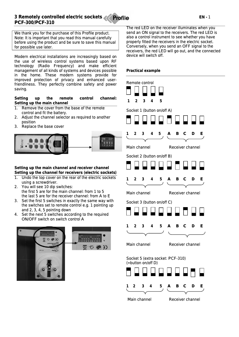 Imagen de la primera página del manual del dispositivo PCF-300
