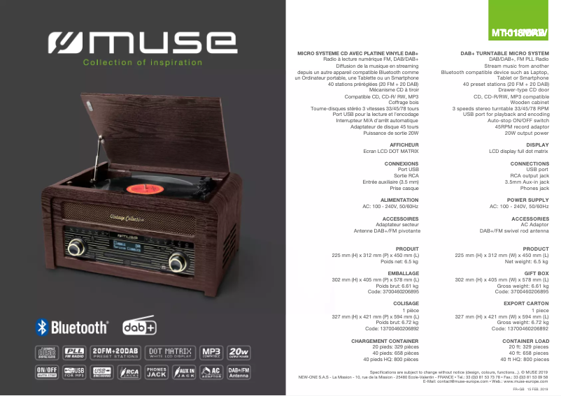 Image de la première page du manuel de l'appareil MT-115 DAB