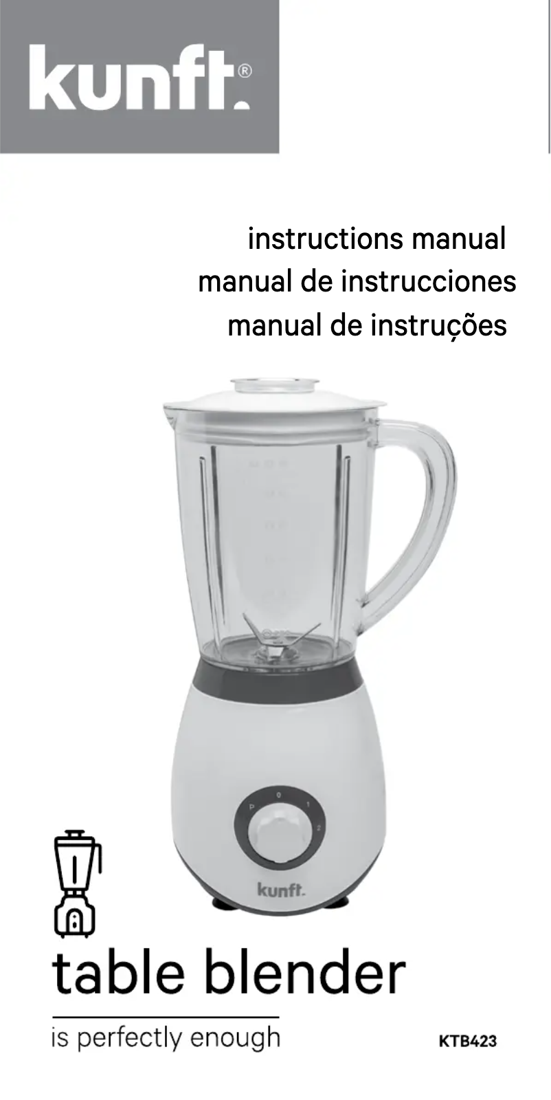 Page n°1 - Manuel utilisateur Kunft KTB423
