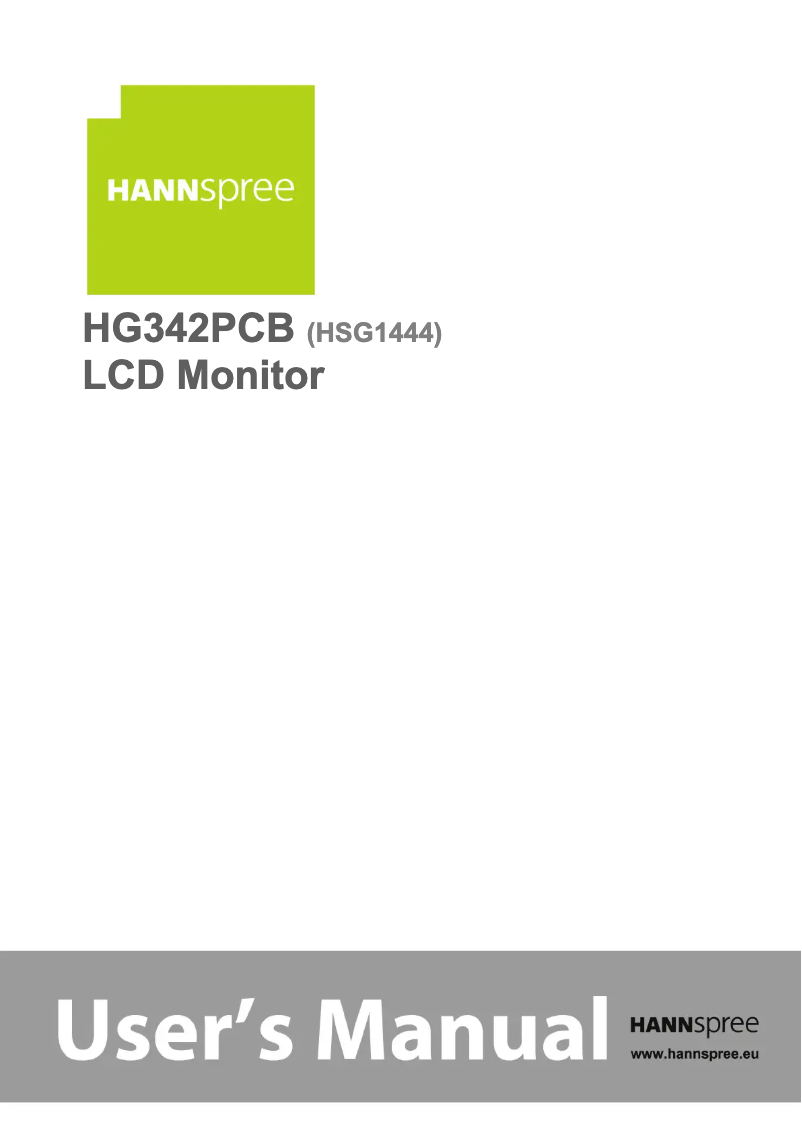 Page n°1 - Mode d'emploi Hannspree HG 342 PCB