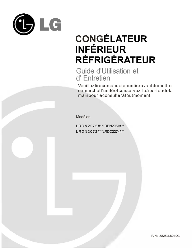 Image de la première page du manuel de l'appareil LRDN22724ST