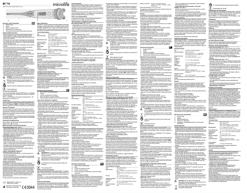 Page 1 de la notice Manuel utilisateur Microlife MT 710