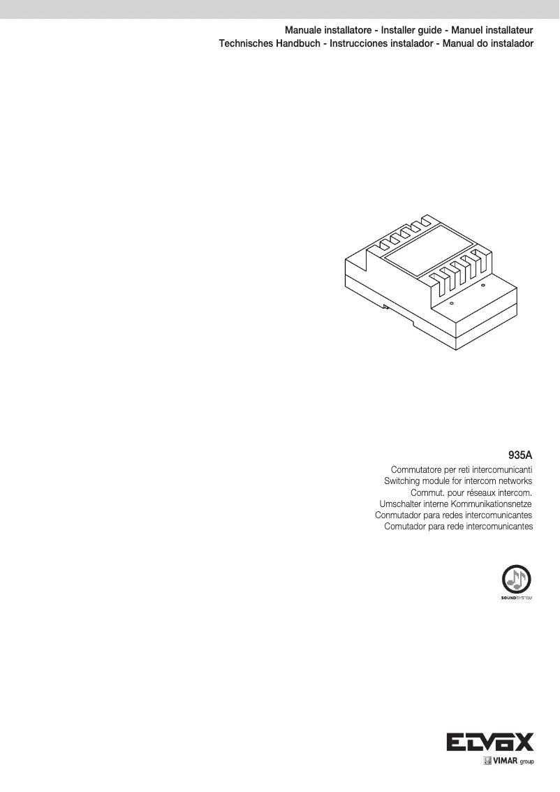 Page n°1 - Manuel utilisateur Vimar ELVOX 935A
