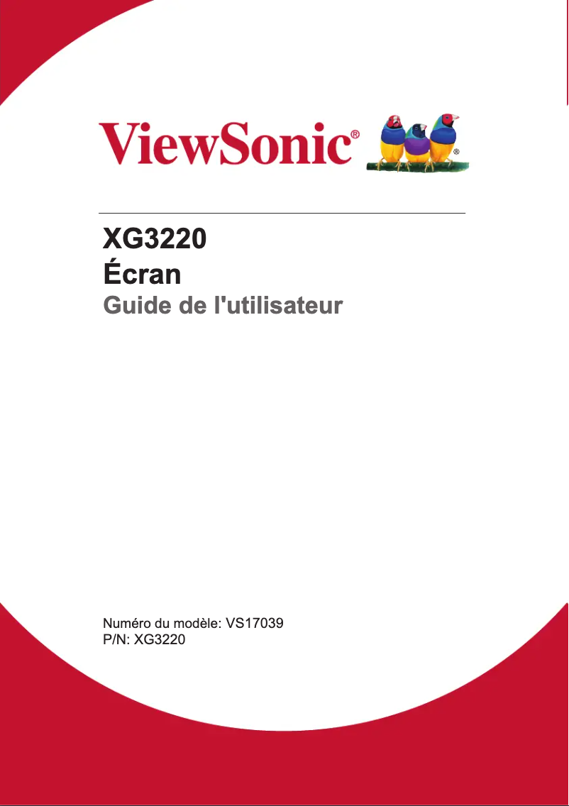 Page n°1 - Manuel utilisateur Viewsonic XG3220