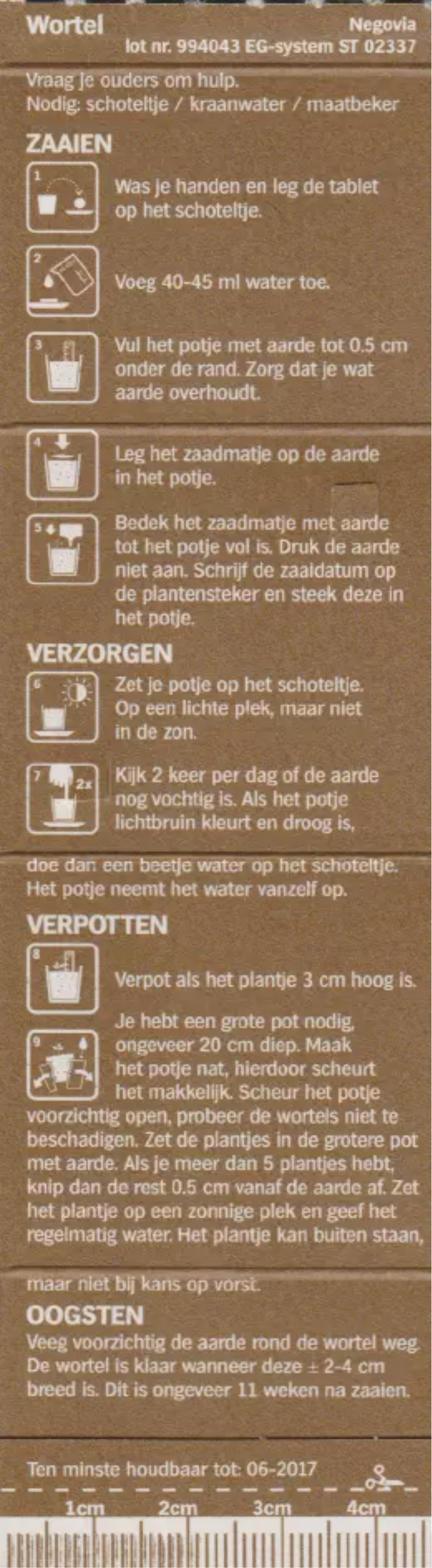 Page 1 de la notice Manuel utilisateur Albert Heijn Moestuintje Wortel
