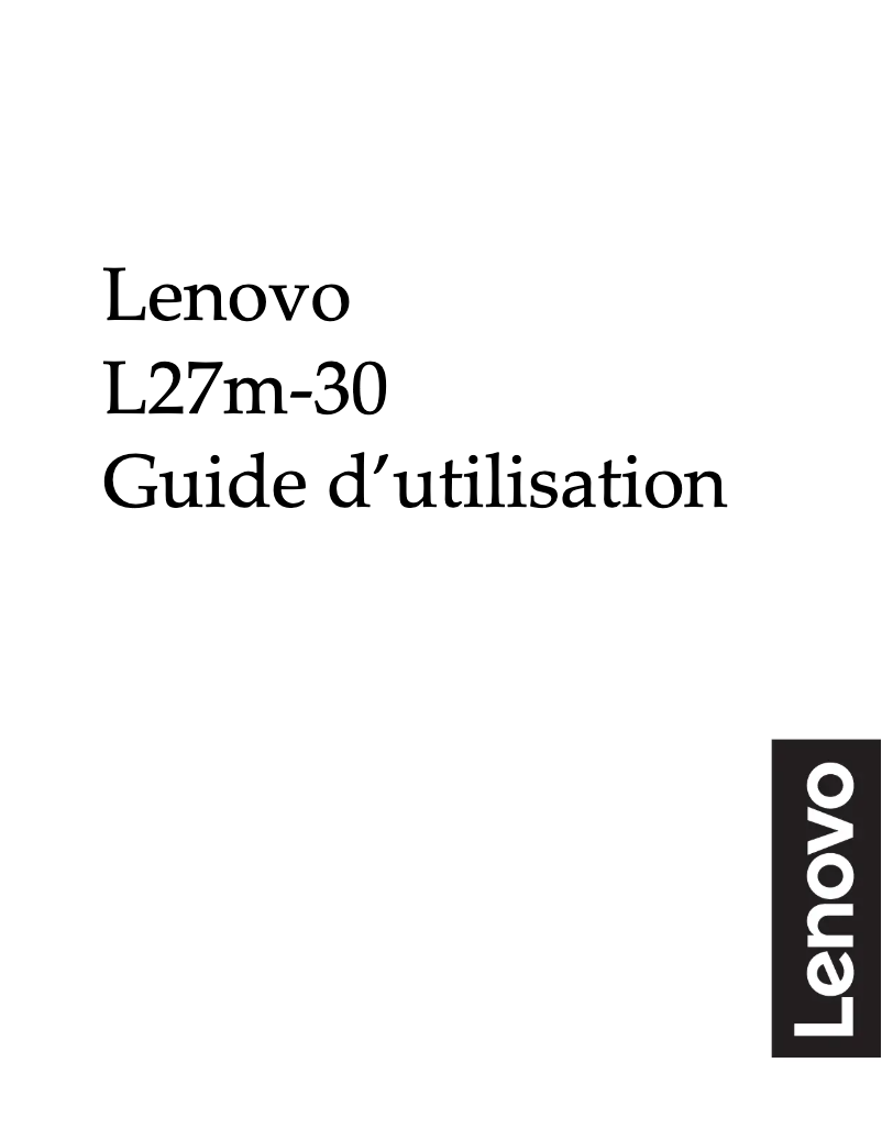 Page 1 de la notice Manuel utilisateur Lenovo L27M-30