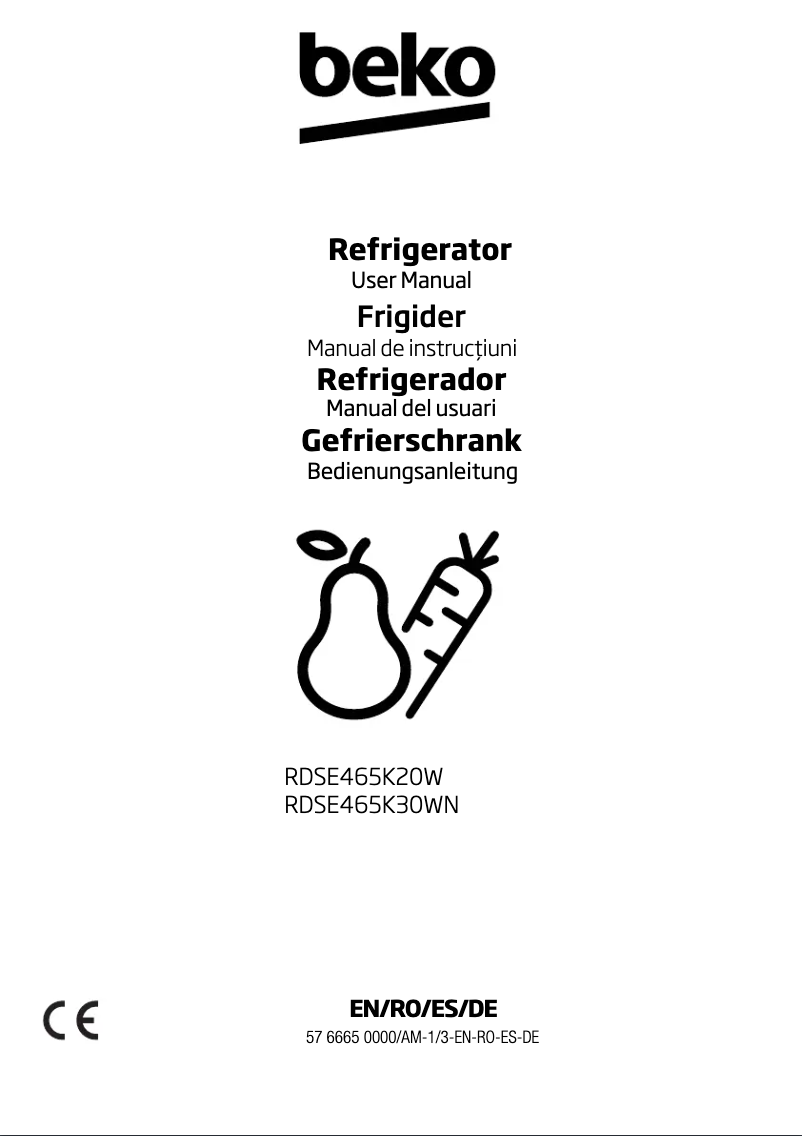 Page n°1 - Manuel utilisateur Beko RDSE465K30WN