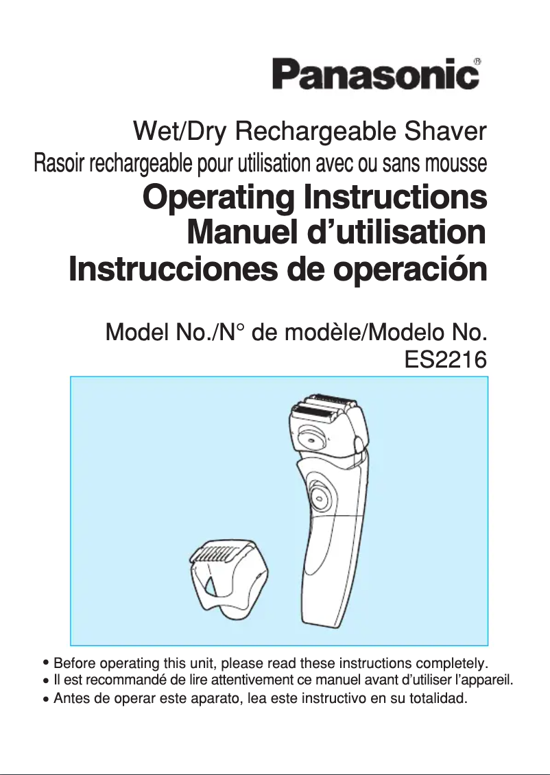 Page 1 de la notice Manuel utilisateur Panasonic ES2216