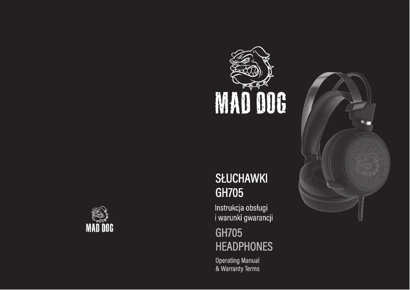 Page 1 de la notice Manuel utilisateur Mad Dog GH705