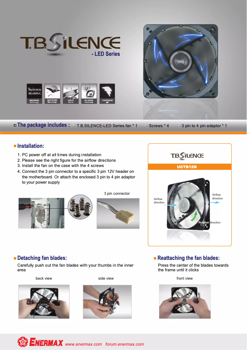 Image de la première page du manuel de l'appareil T.B.Silence UCTB12N