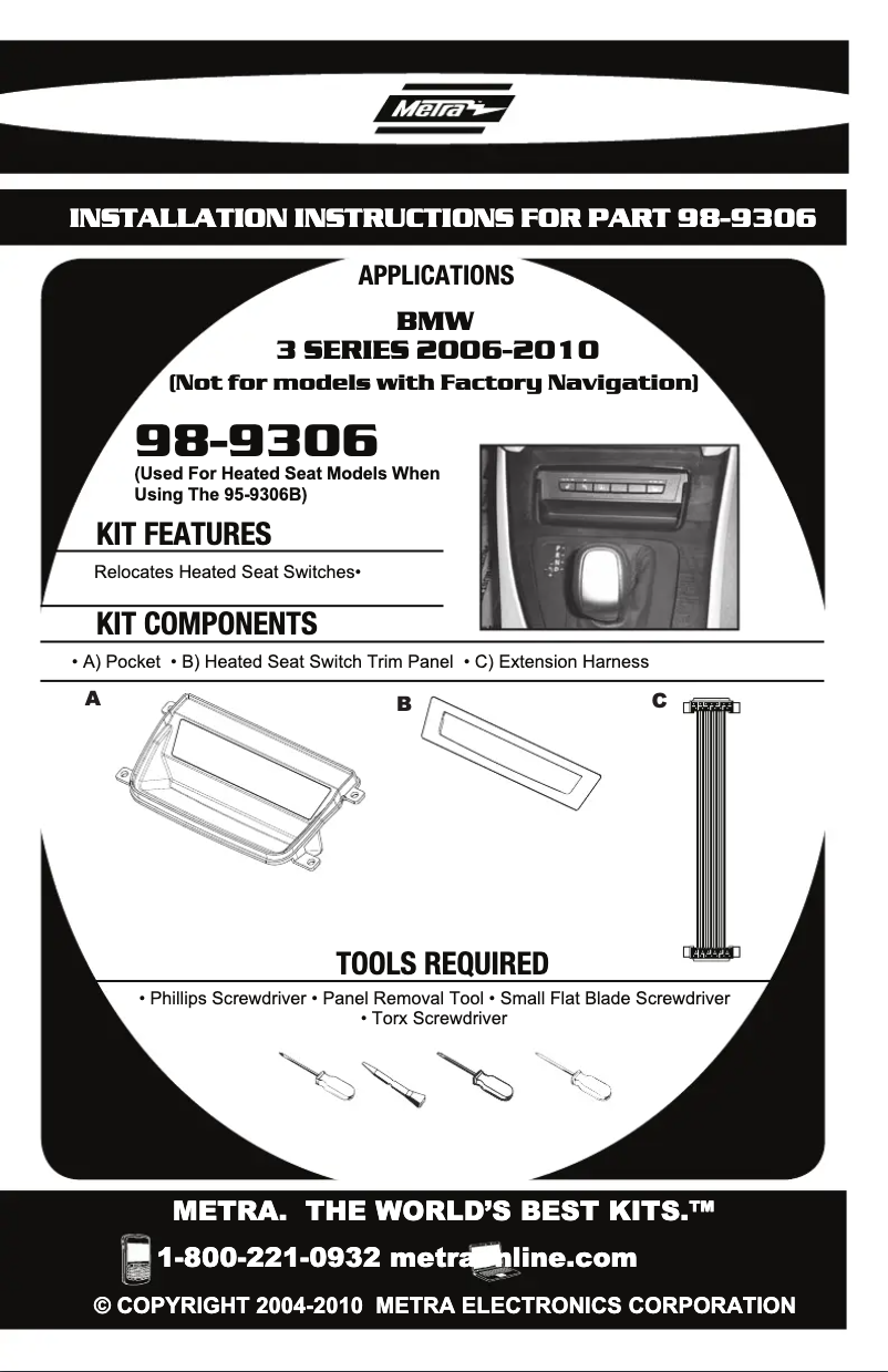 Page n°1 - Guide d'installation Metra 98-9306