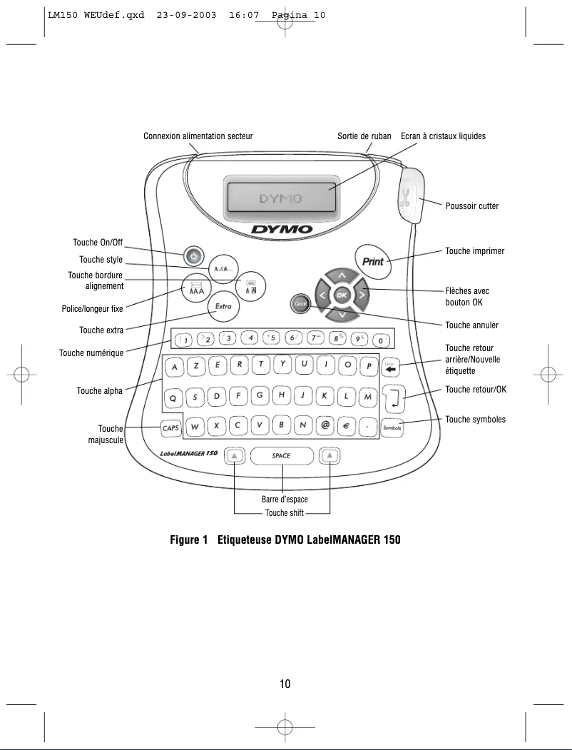 Image de la première page du manuel de l'appareil LabelManager 150