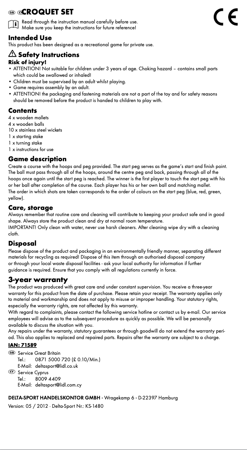 Image de la première page du manuel de l'appareil IAN 71589