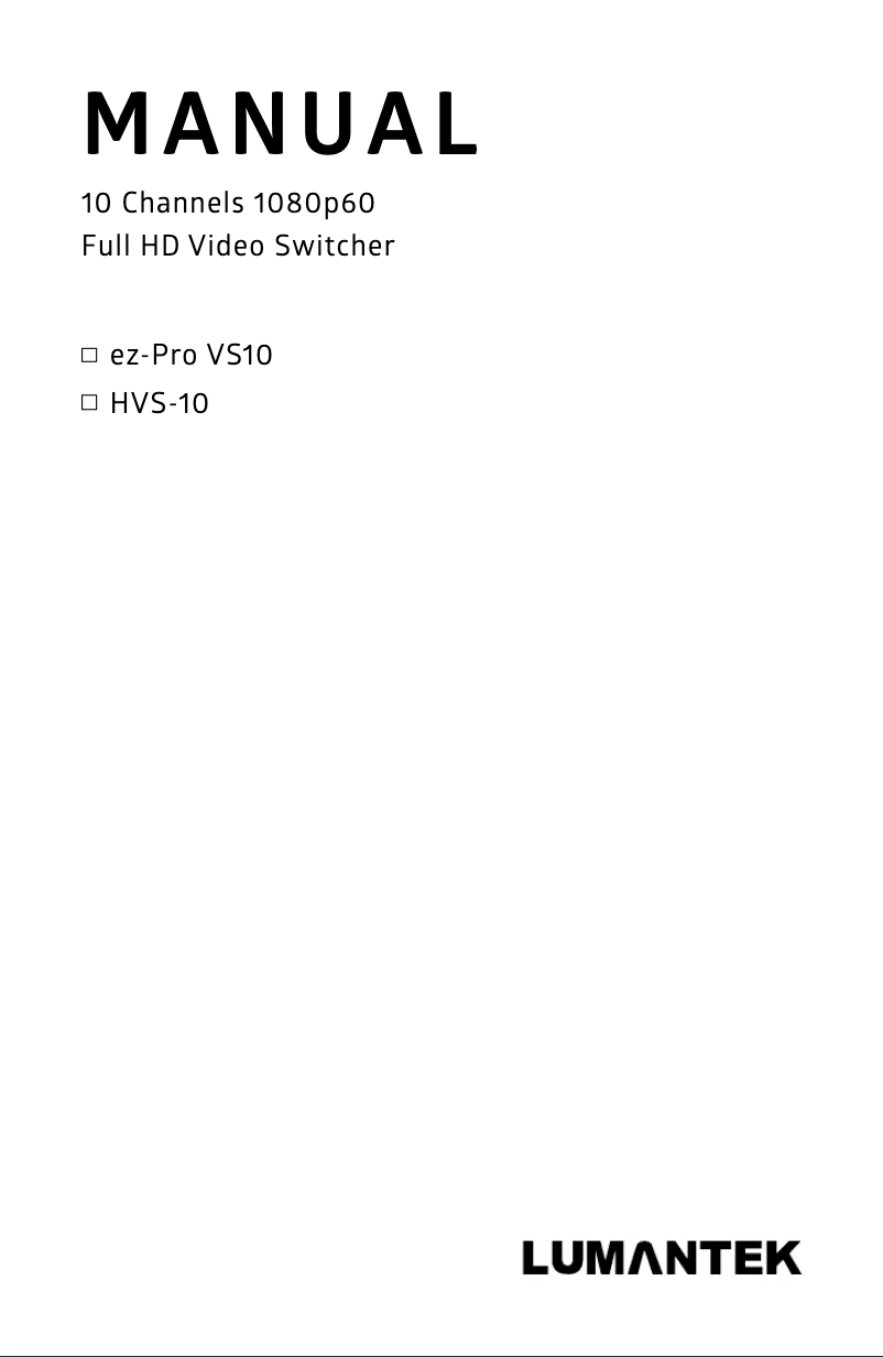 Page 1 de la notice Manuel utilisateur Lumantek ez-Pro VS10