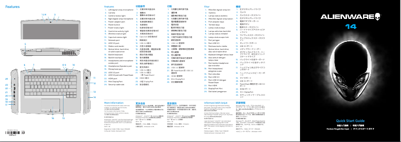 Page n°1 - Guide d'installation Alienware 14