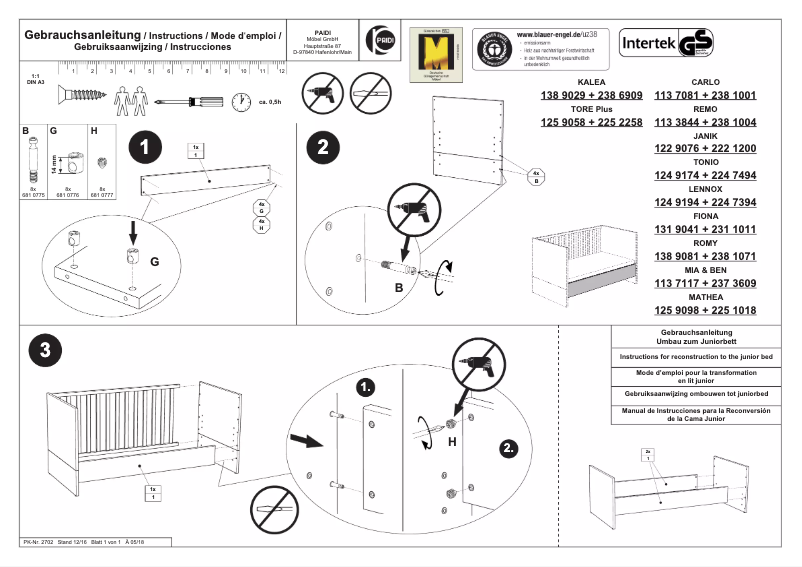 Page 1 de la notice Manuel utilisateur Paidi Vincent