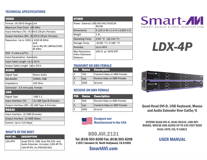 Page n°1 - Manuel utilisateur Smart-AVI LDX-4P