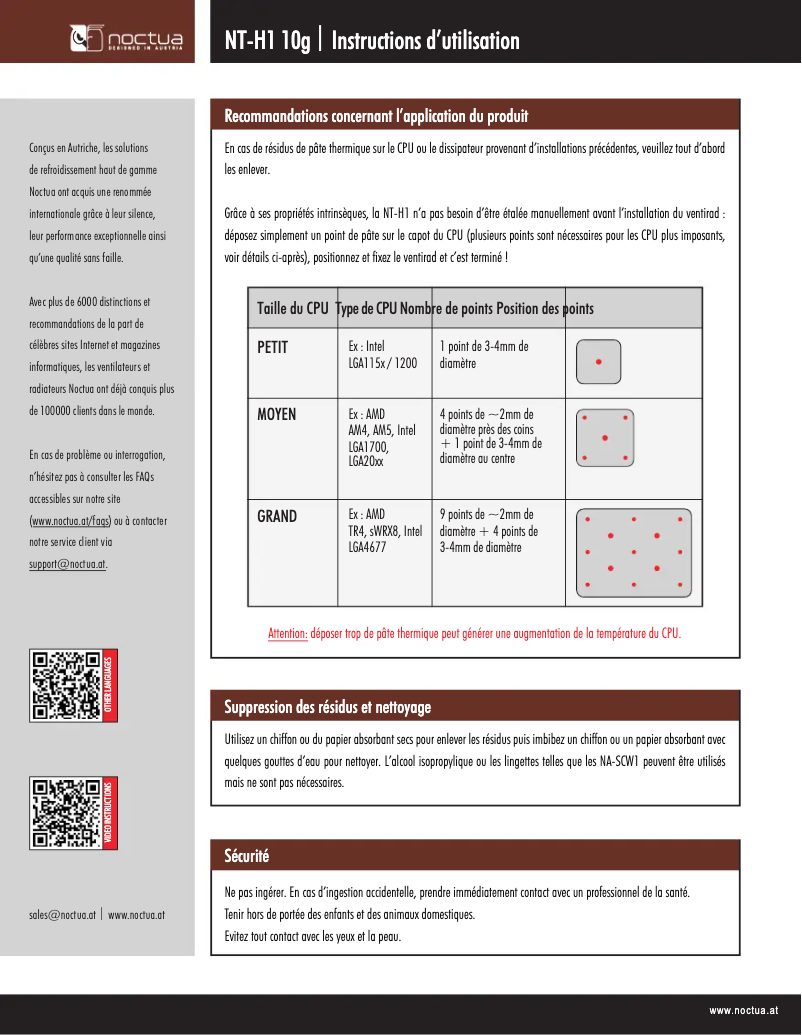 Página 1 del manual Manual de usuario Noctua NT-H1