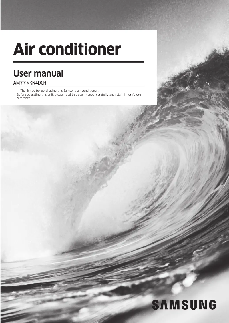 Page 1 de la notice Manuel utilisateur Samsung AM012KN4DCH