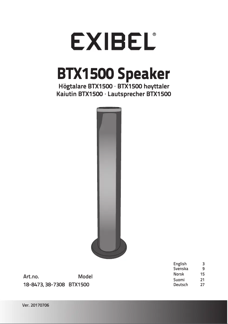 Image de la première page du manuel de l'appareil BTX1500