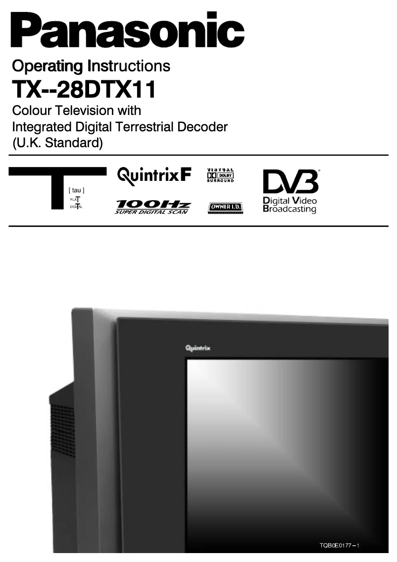 Imagen de la primera página del manual del dispositivo TX-28DTX11