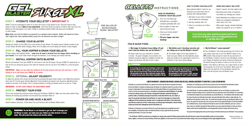 Page 1 de la notice Manuel utilisateur Gel Blaster Surge XL