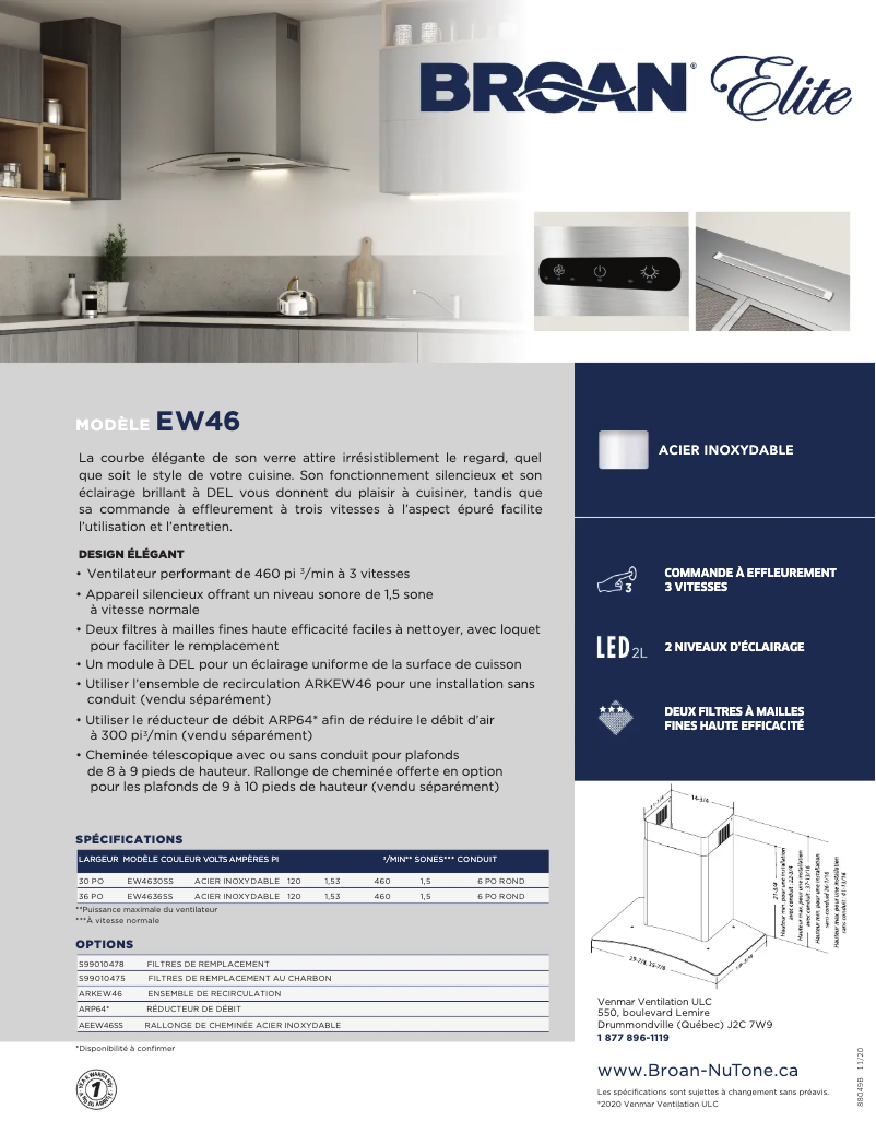 Page n°1 - Brochure Broan EW4636SS