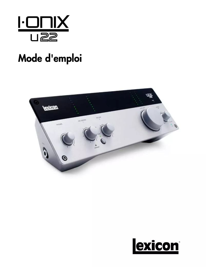 Image de la première page du manuel de l'appareil I-ONIX U22