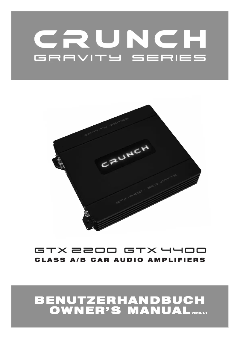 Page 1 de la notice Manuel utilisateur Crunch GTX 2200