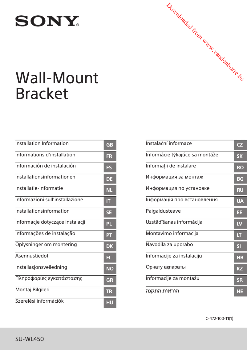 Page 1 de la notice Manuel utilisateur Sony KDL-32WE610B