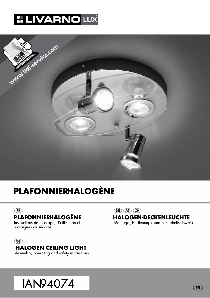 Image de la première page du manuel de l'appareil IAN 94074