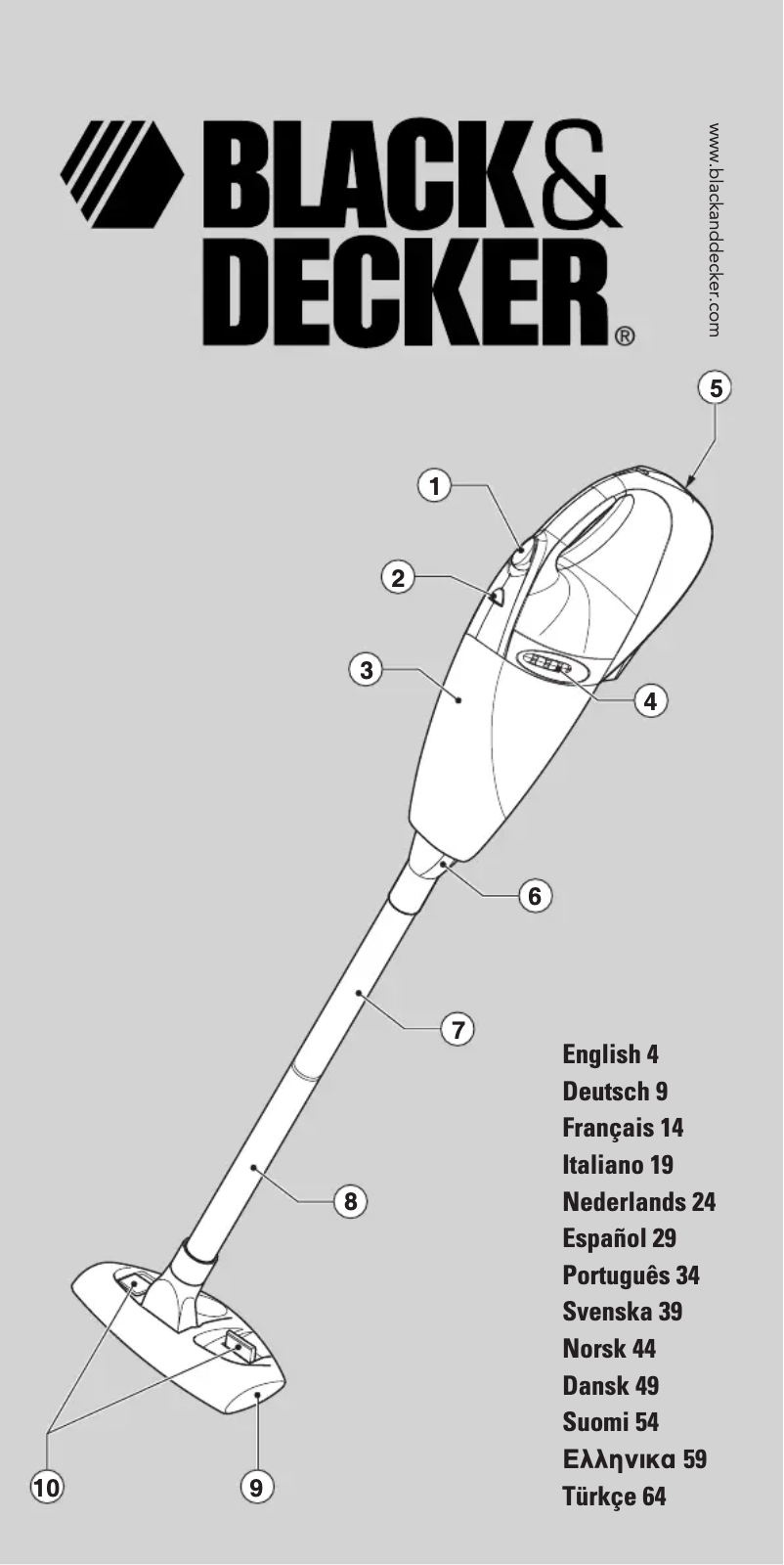 Page 1 de la notice Manuel utilisateur Black & Decker CV9605S