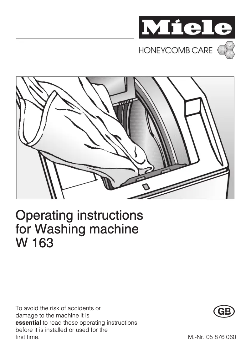 Page n°1 - Manuel utilisateur Miele W 163